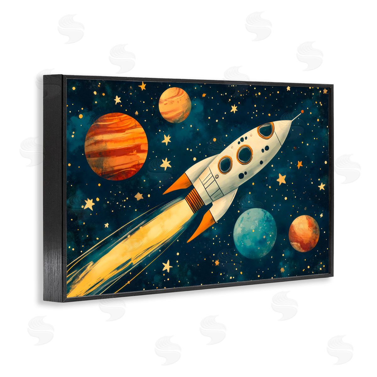 Creative Studio Soaring Through Space Black Framed Giclee Art Print