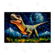 Creative Studio | Dinosaur In Field with Mountains