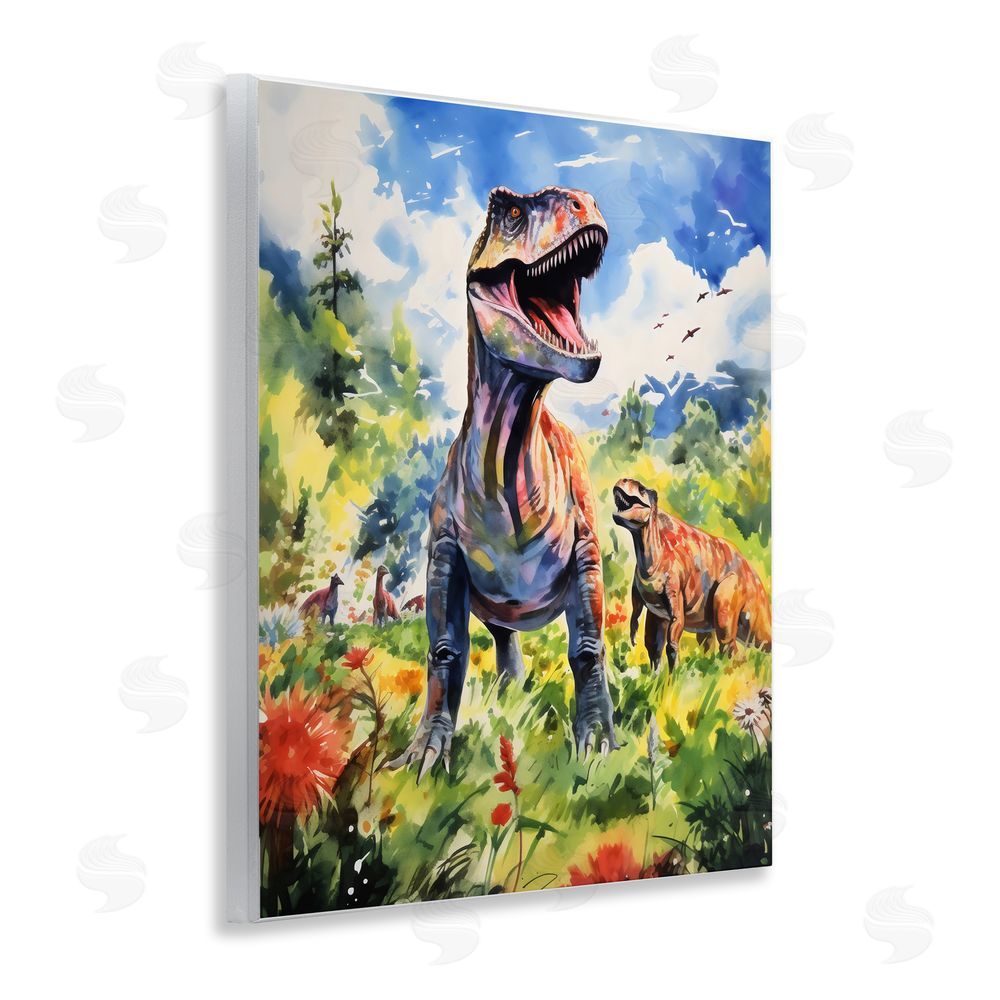 Creative Studio Dinosaurs In Natural Field Wall Plaque Art Print