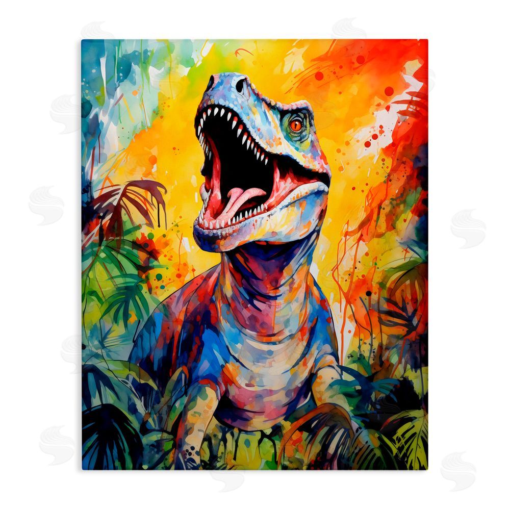 Creative Studio Fierce Roaring T-Rex Canvas Wall Art Print