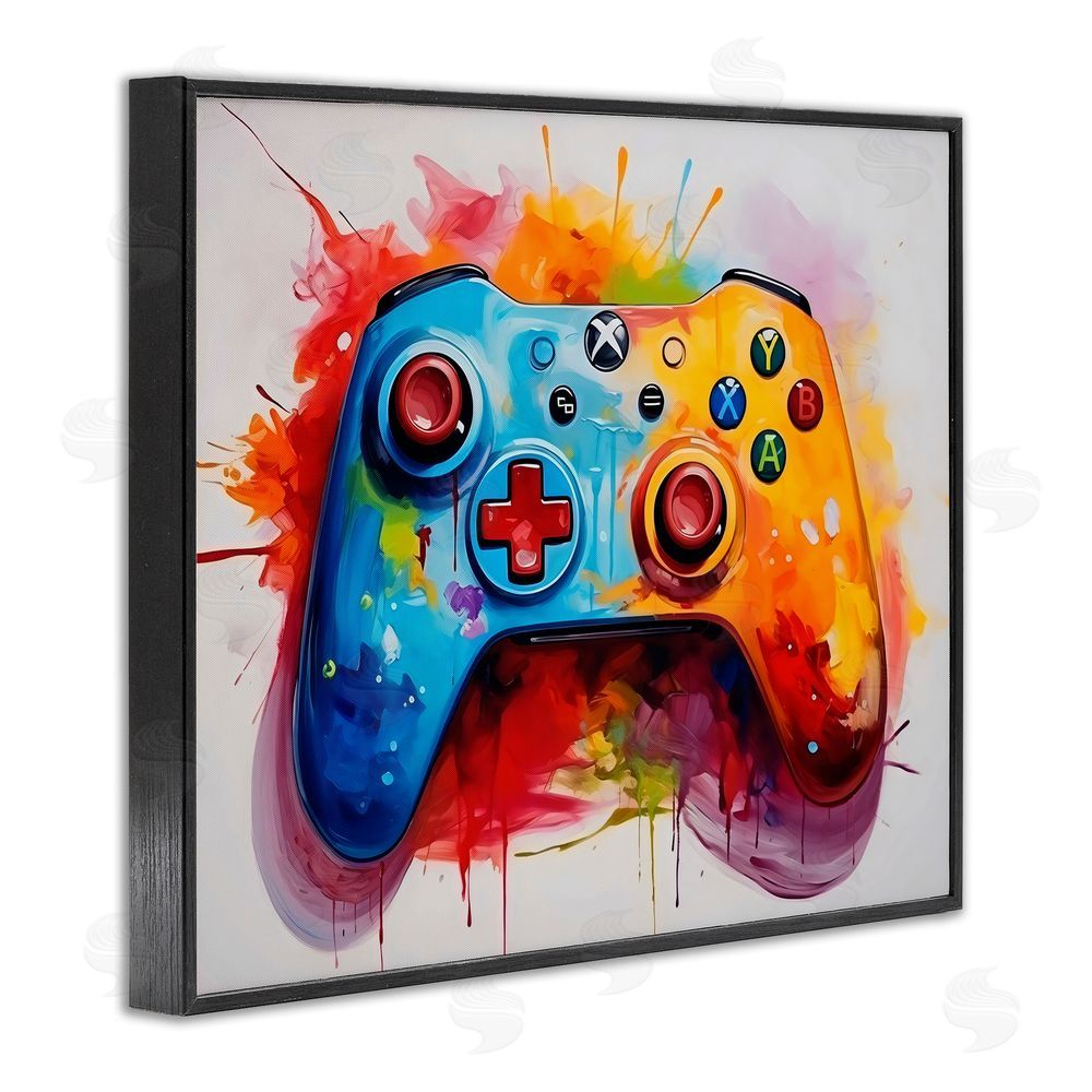 Creative Studio Colorful Video Game Controller Black Framed Giclee Art Print