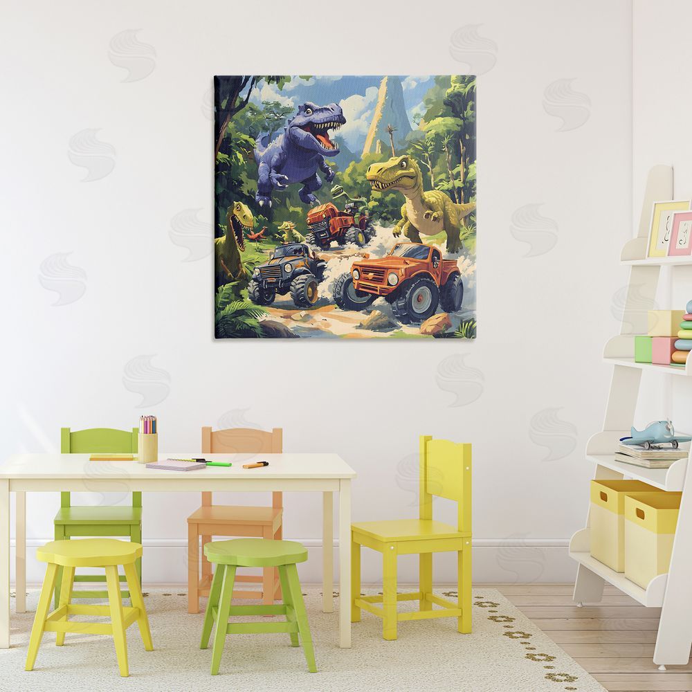 Creative Studio Dinosaurs & Monster Trucks Printed Wall Art in Room