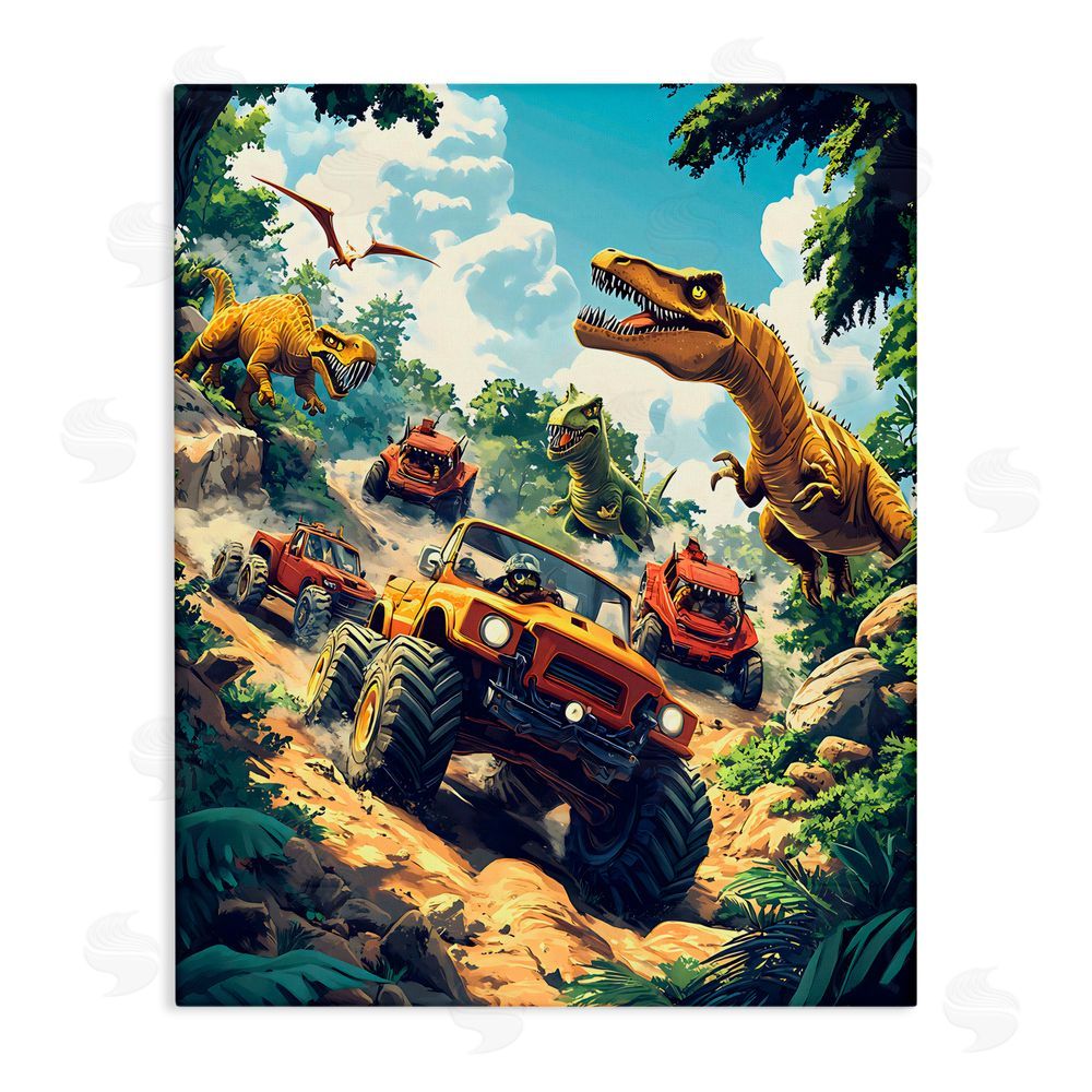 Creative Studio Dinosaur & Monster Truck Adventure Canvas Wall Art Print