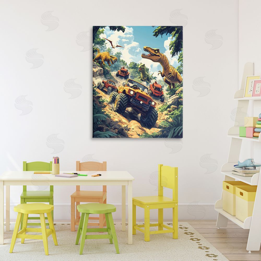Creative Studio Dinosaur & Monster Truck Adventure Printed Wall Art in Room