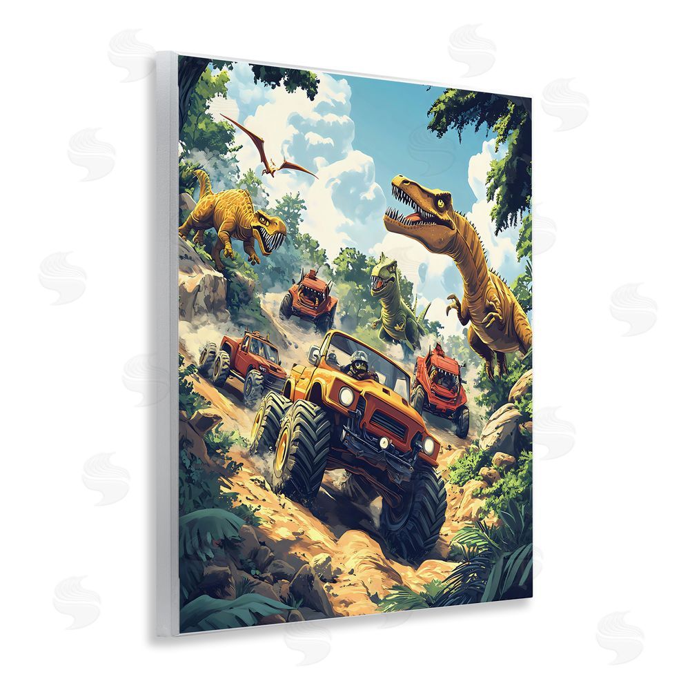 Creative Studio Dinosaur & Monster Truck Adventure Wall Plaque Art Print