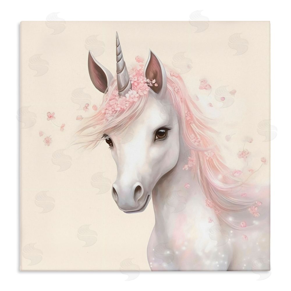 Creative Studio Fairy Unicorn Soft Petals Canvas Wall Art Print