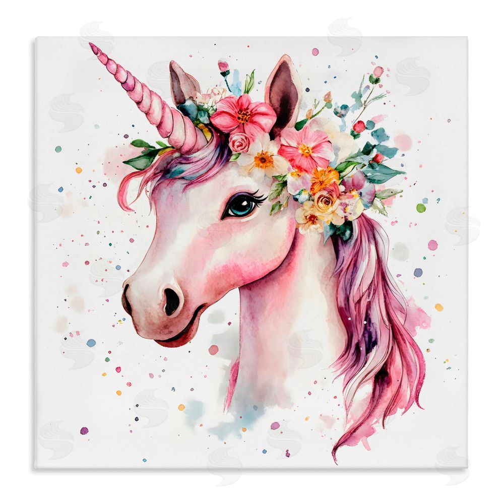 Creative Studio Majestic Unicorn Modern Splatter Canvas Wall Art Print