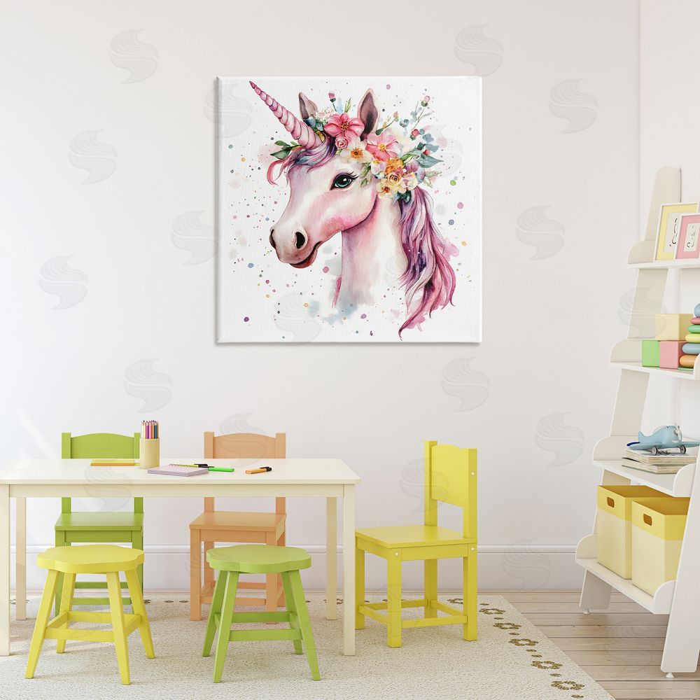 Creative Studio Majestic Unicorn Modern Splatter Printed Wall Art in Room