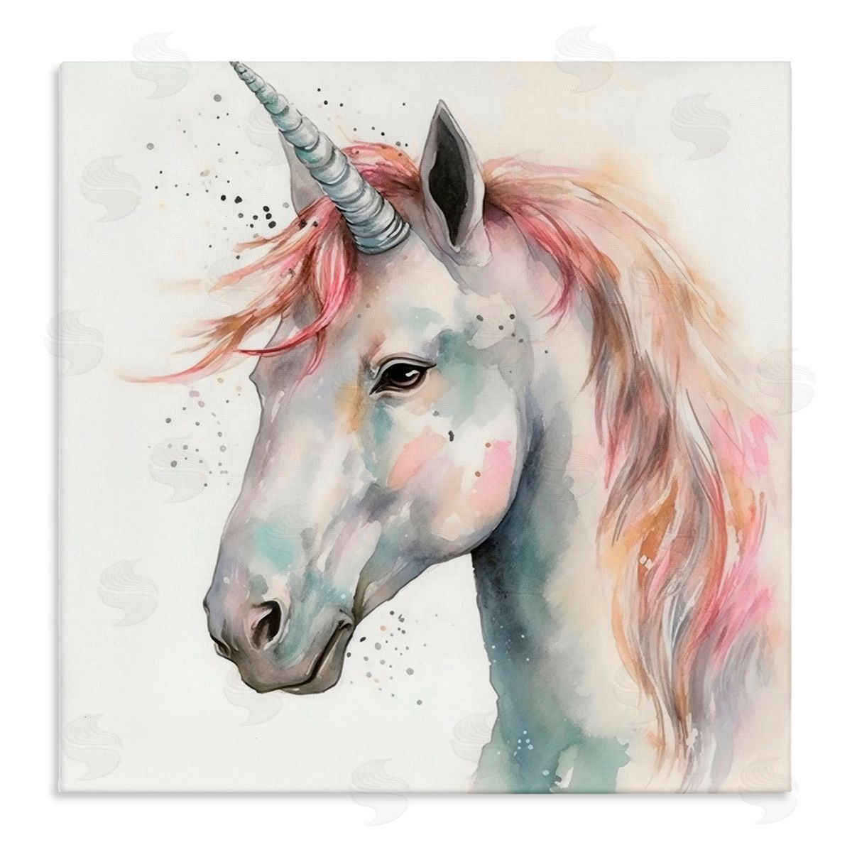 Creative Studio Unicorn With Pink Mane Canvas Wall Art Print
