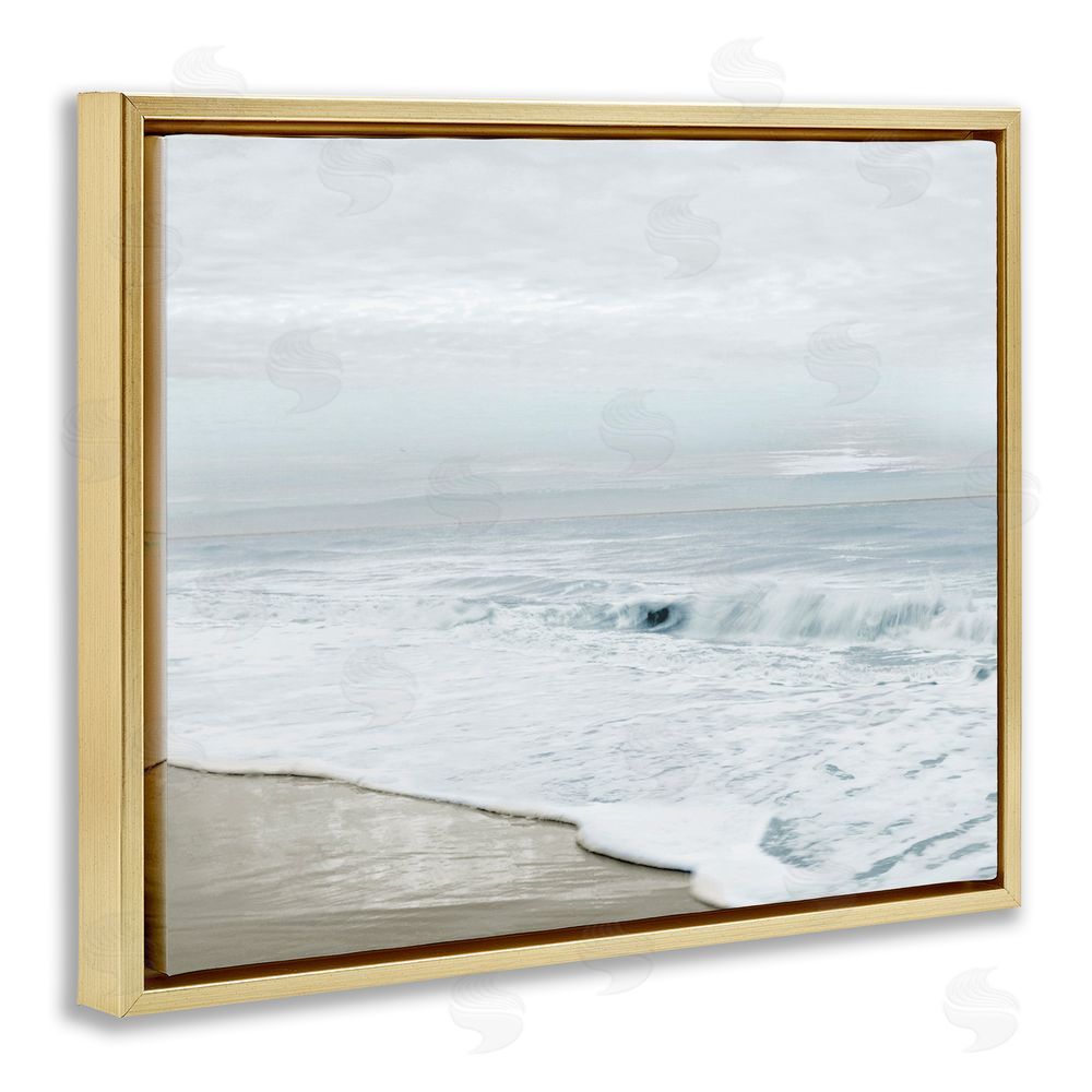 Natalie Carpentieri Morning Bliss Beach Scene Gold Floating Frame Canvas Art Print