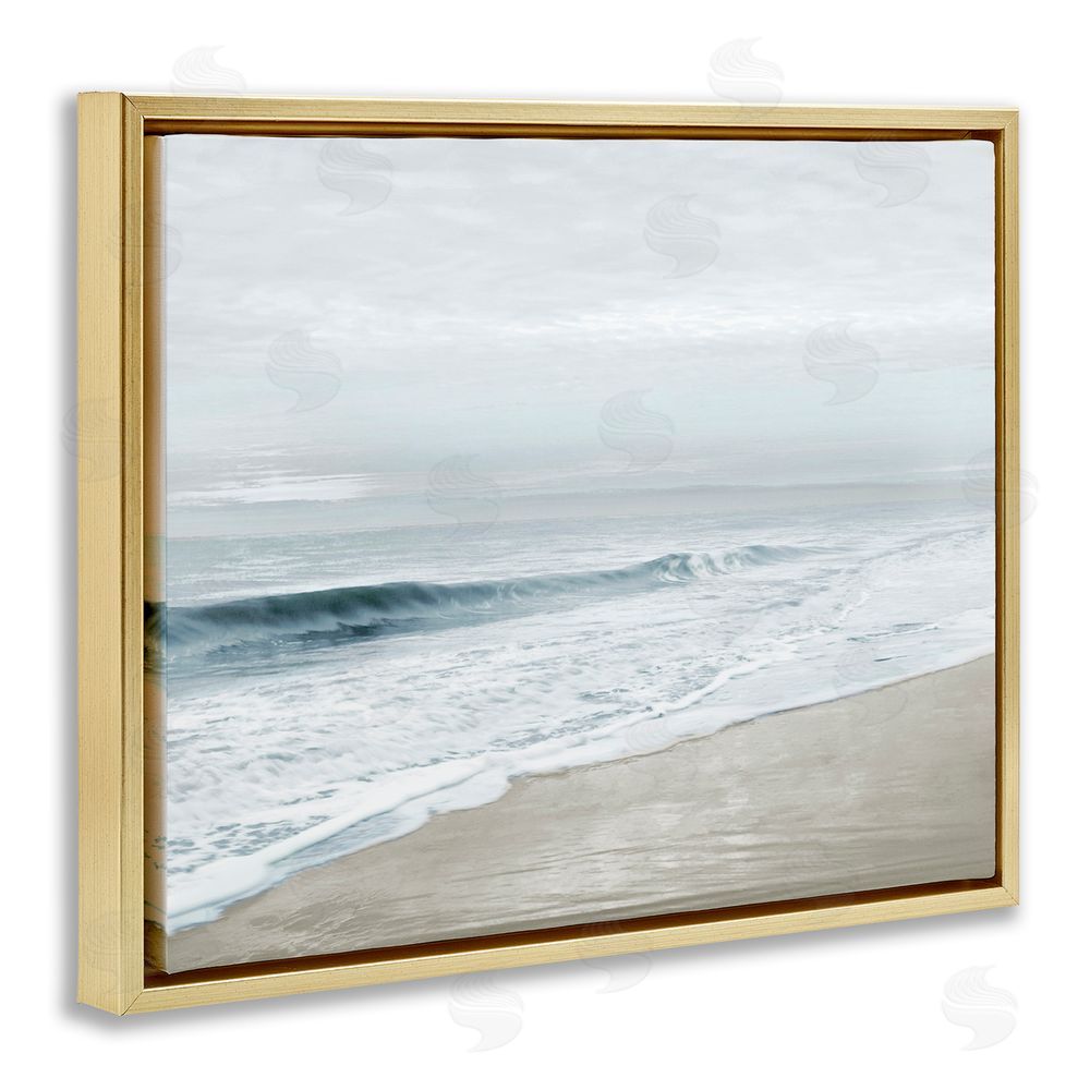 Natalie Carpentieri Morning Bliss Beach Coast Gold Floating Frame Canvas Art Print