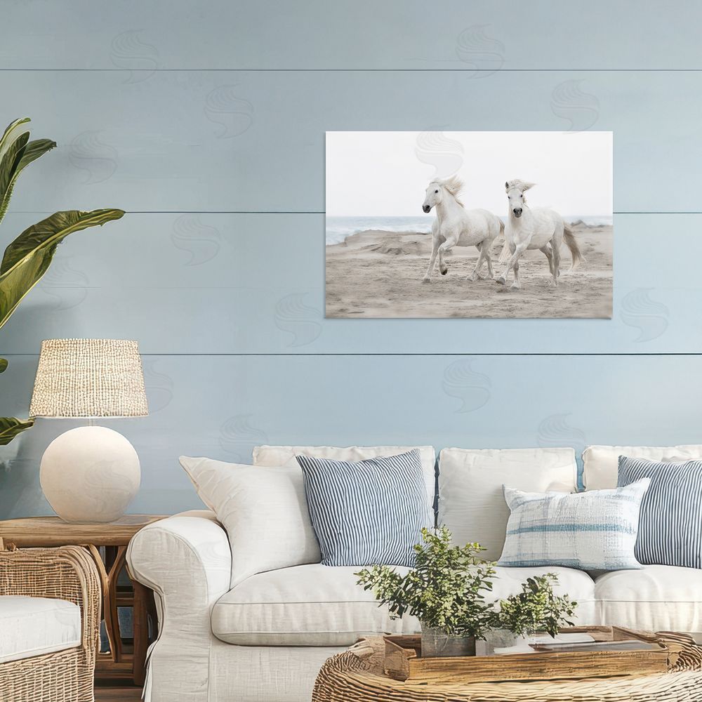 Danita Delimont Beach Running Horses Printed Wall Art in Room