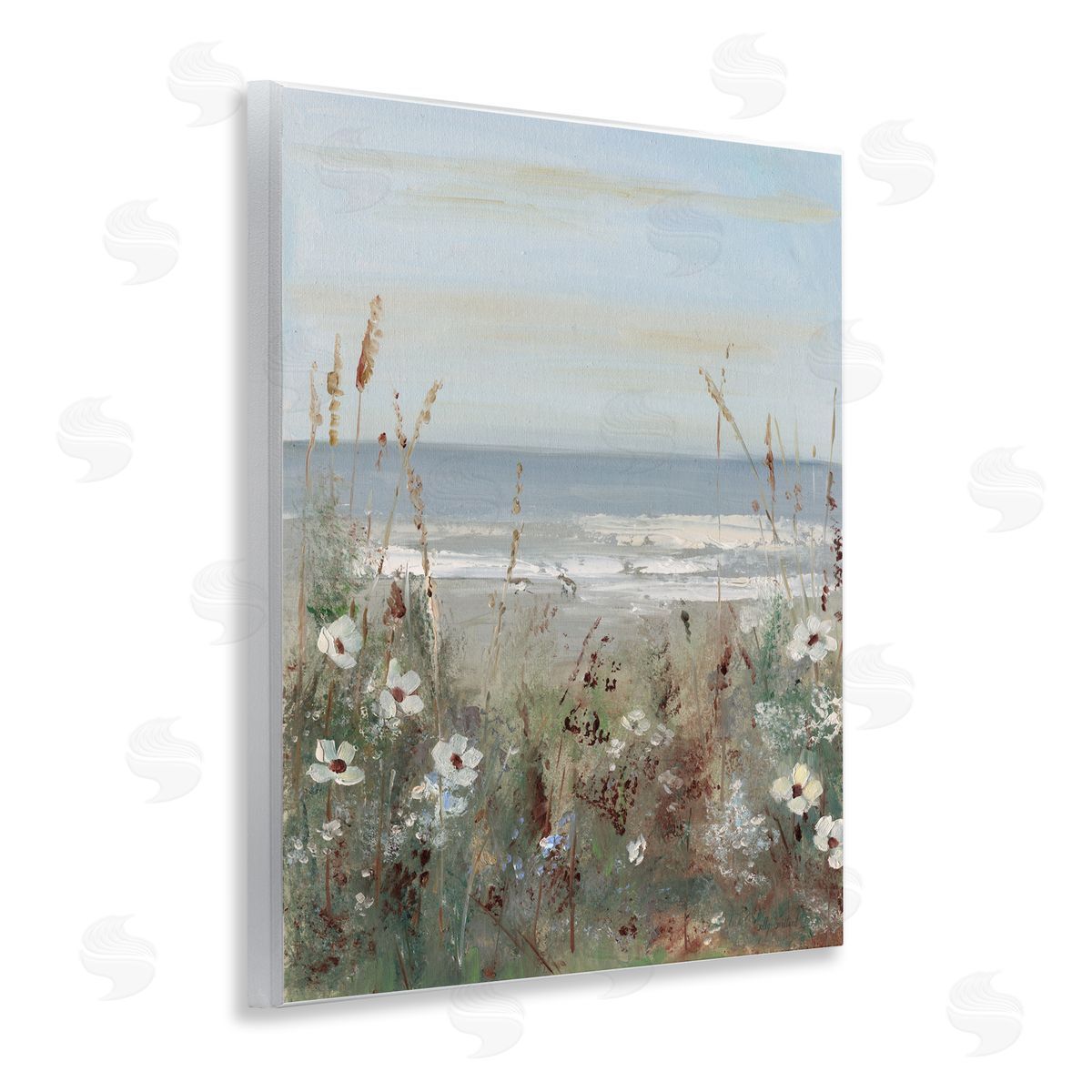 Sally Swatland Wildflower Coastline Scene Wall Plaque Art Print