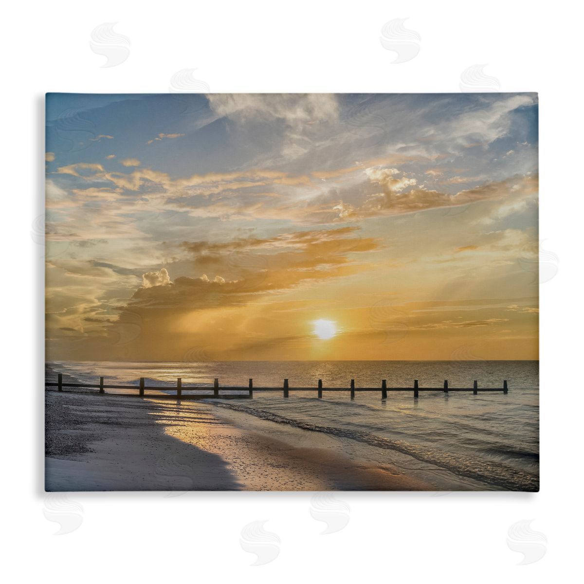 Mike Calascibetta Sunset Pier Photograph Canvas Wall Art Print