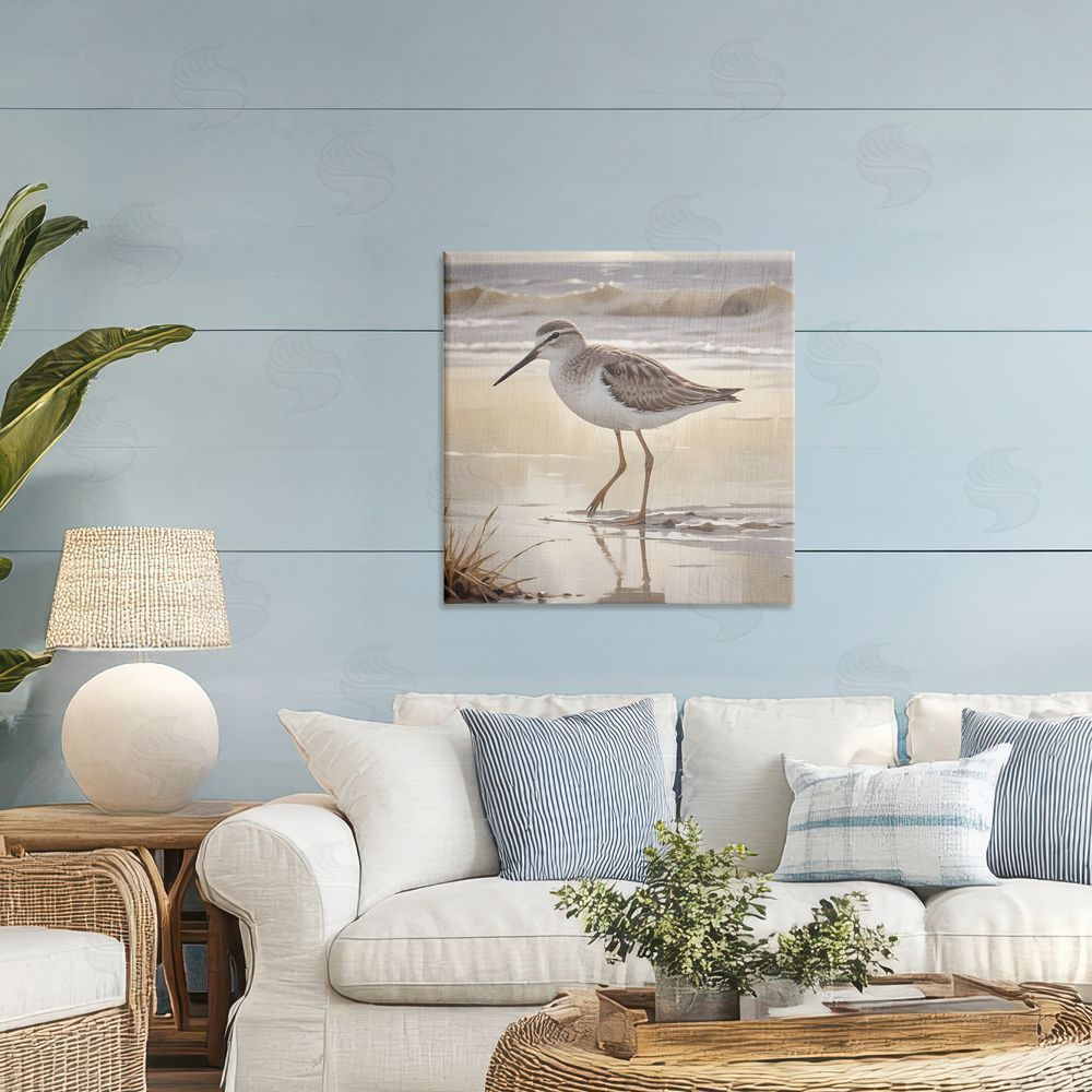 Susan Arnot Wading Beach Sandpiper Printed Wall Art in Room
