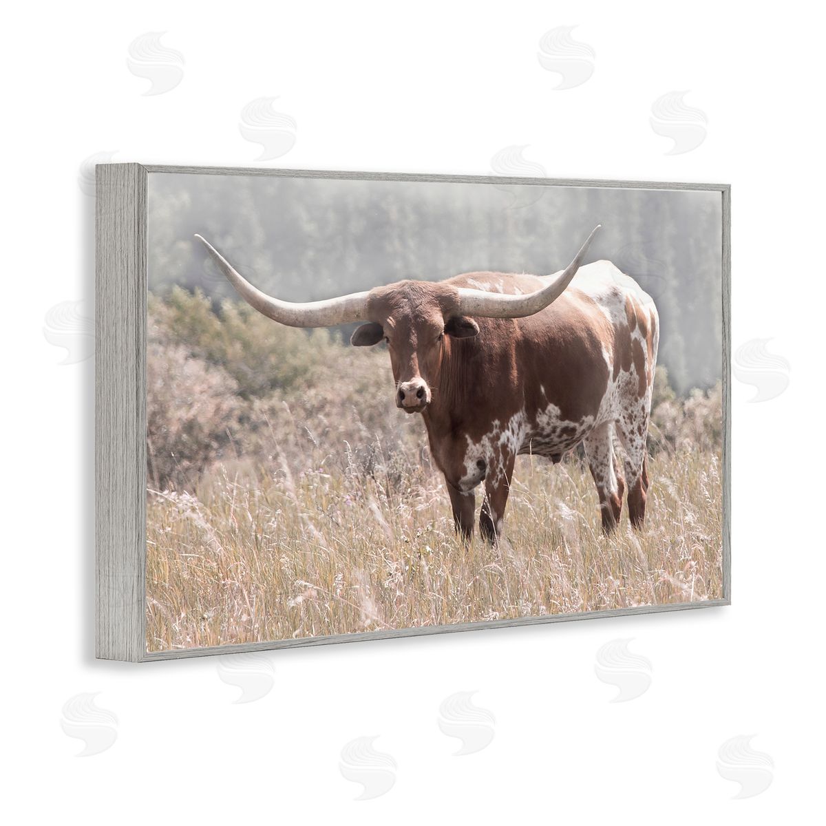 Carol Robinson Texas Longhorn Photograph Gray Framed Giclee Art Print