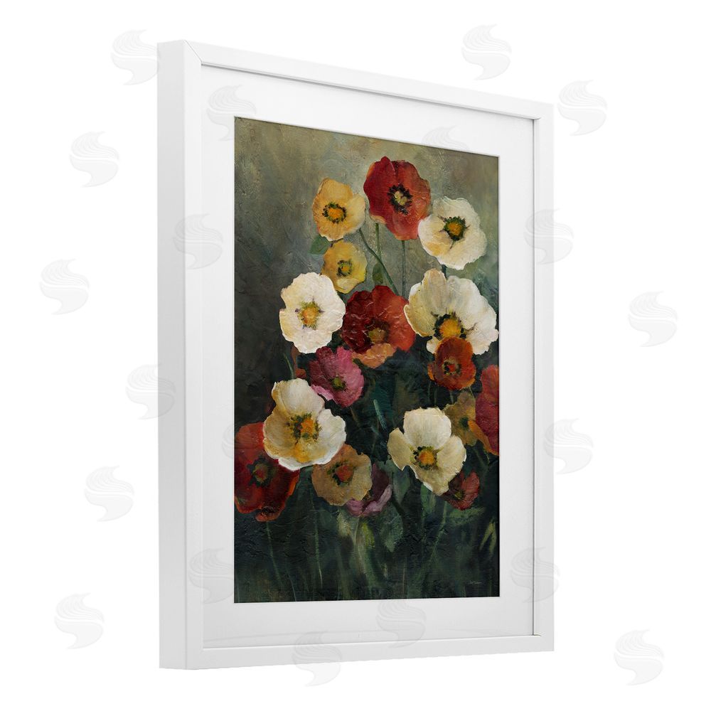 Carol Robinson Poppies at Dawn Painting White Framed Print Under Glass Art