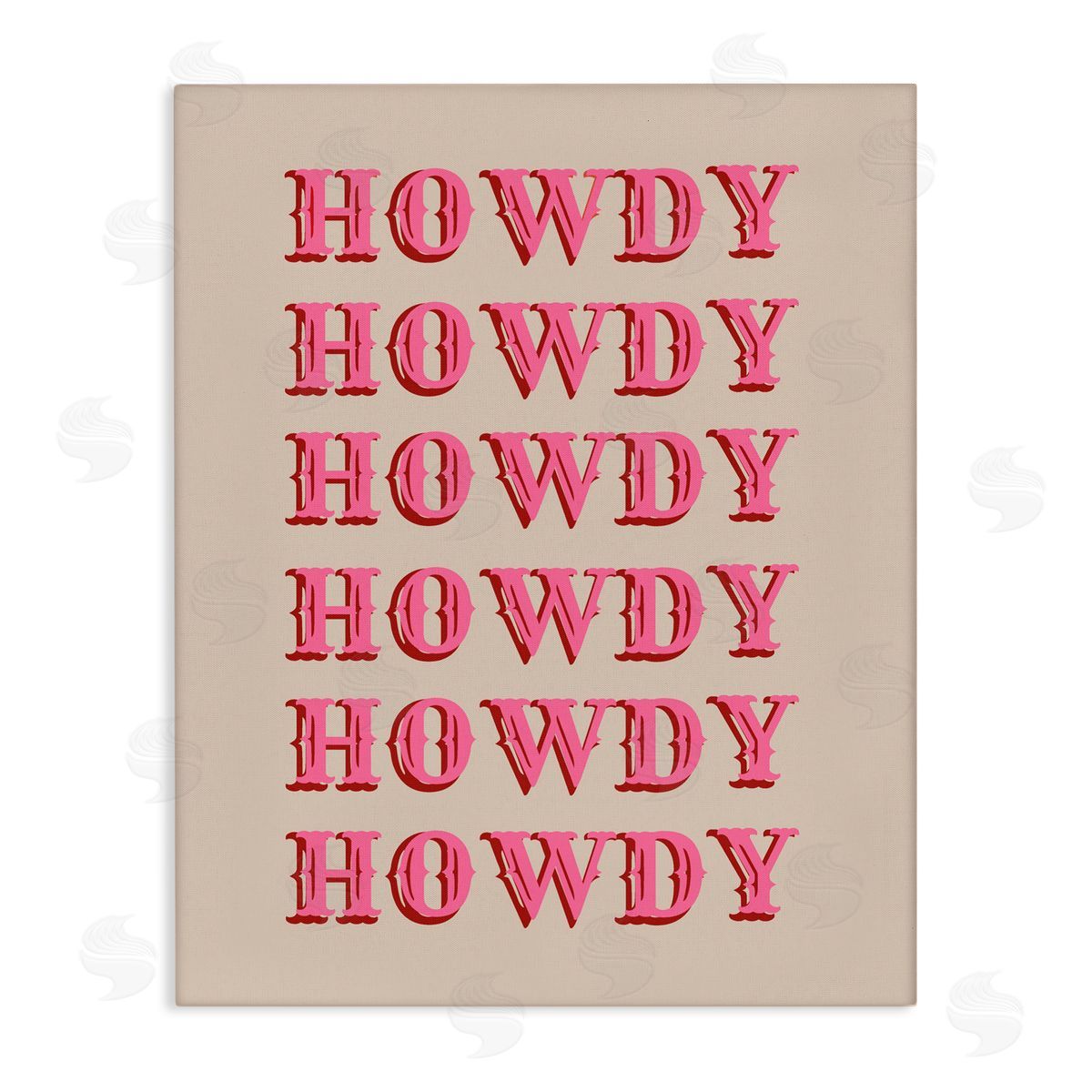 CAD Designs Howdy Pink Typography Canvas Wall Art Print