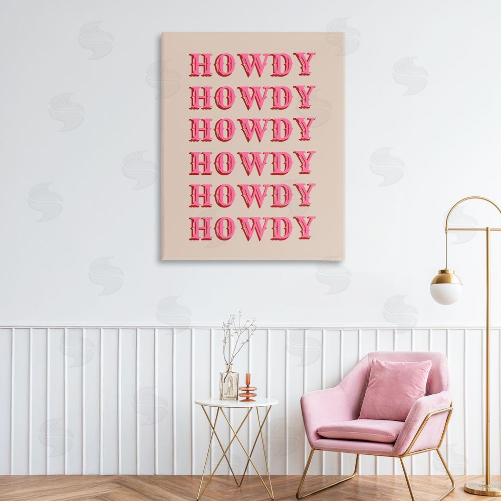 CAD Designs Howdy Pink Typography Printed Wall Art in Room
