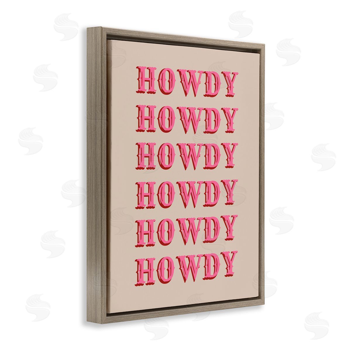 CAD Designs Howdy Pink Typography Brown Floating Frame Canvas Art Print