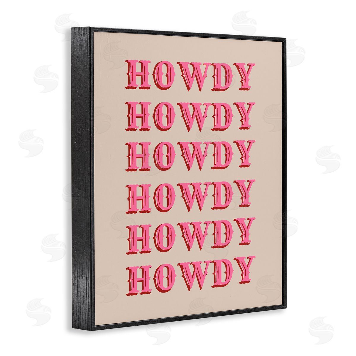CAD Designs Howdy Pink Typography Black Framed Giclee Art Print