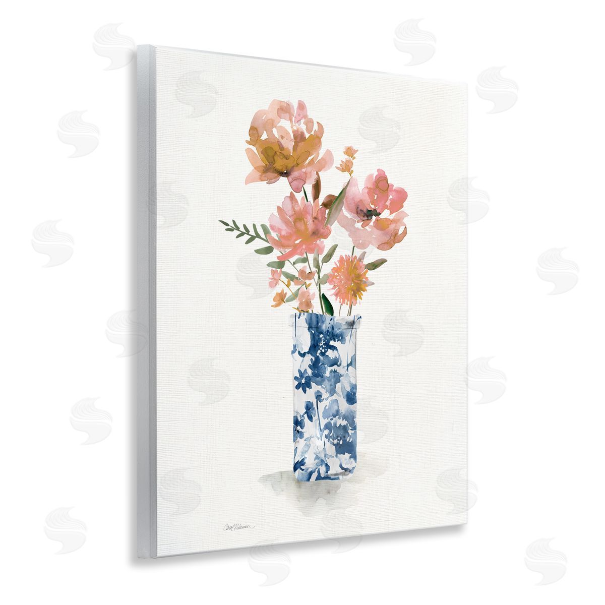 Carol Robinson Chinoiserie Blooms Pink Flowers Wall Plaque Art Print