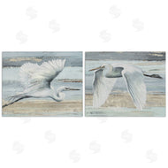 Patricia Pinto | Soaring Egrets over Shore