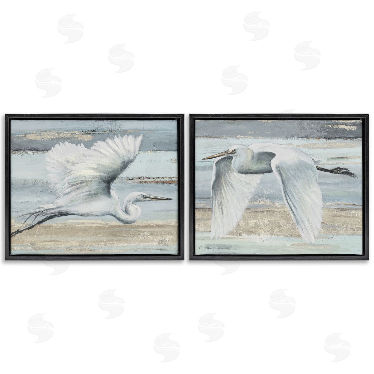 Patricia Pinto | Soaring Egrets over Shore