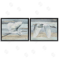 Patricia Pinto | Soaring Egrets over Shore