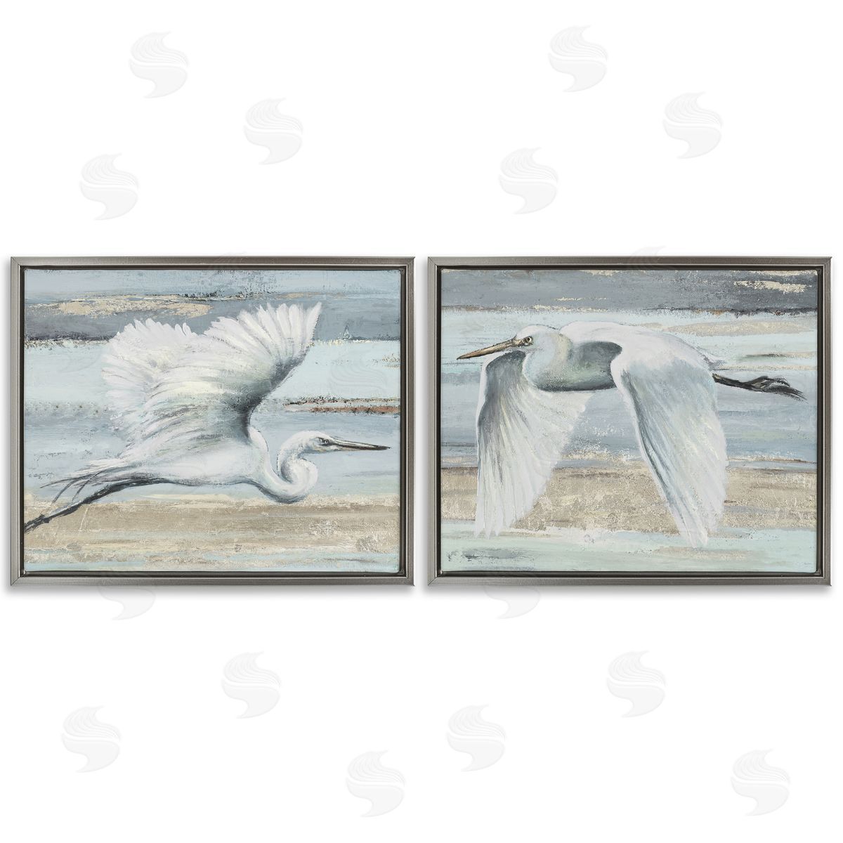 Patricia Pinto | Soaring Egrets over Shore