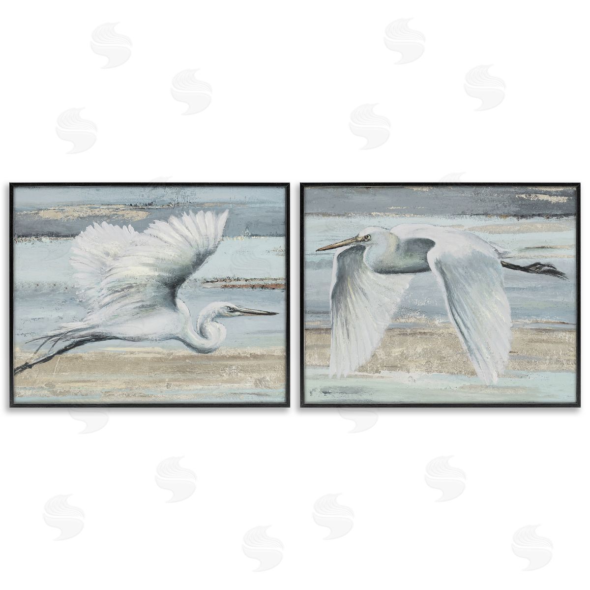Patricia Pinto | Soaring Egrets over Shore