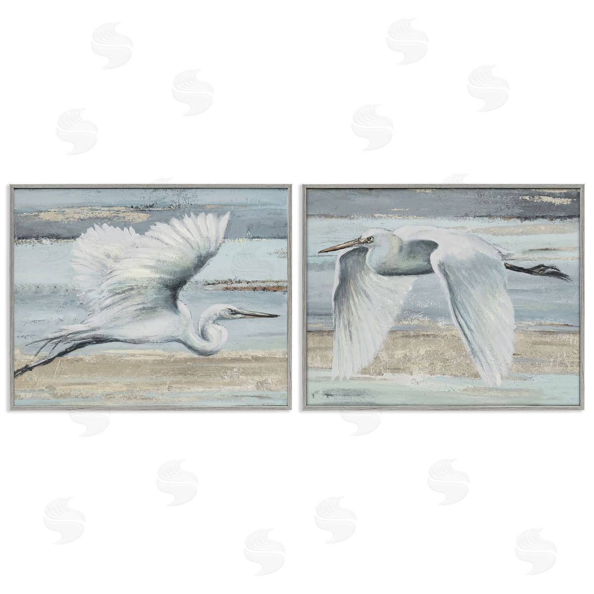 Patricia Pinto | Soaring Egrets over Shore