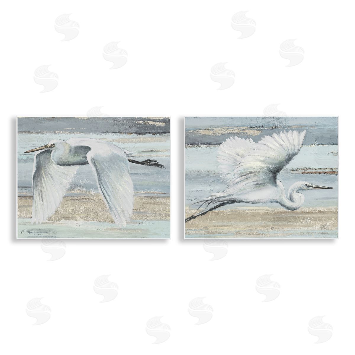 Patricia Pinto | Soaring Egrets over Shore