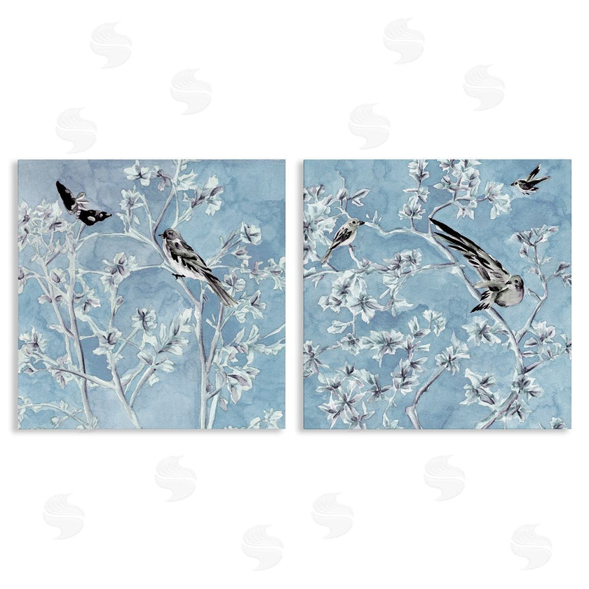 Melissa Wang | Minted Serenity Birds over Blue