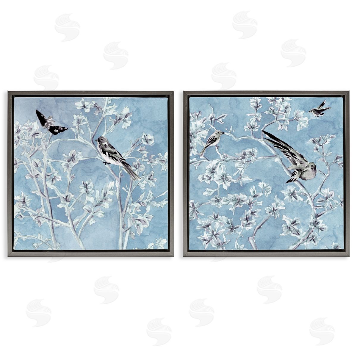 Melissa Wang | Minted Serenity Birds over Blue