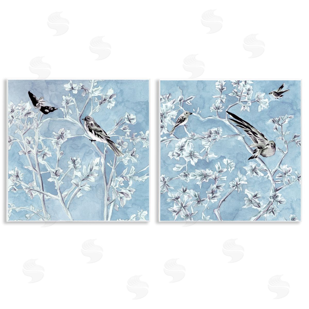 Melissa Wang | Minted Serenity Birds over Blue