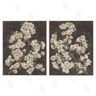 June Erica Vess | Flower Branches on Burgundy