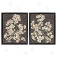 June Erica Vess | Flower Branches on Burgundy
