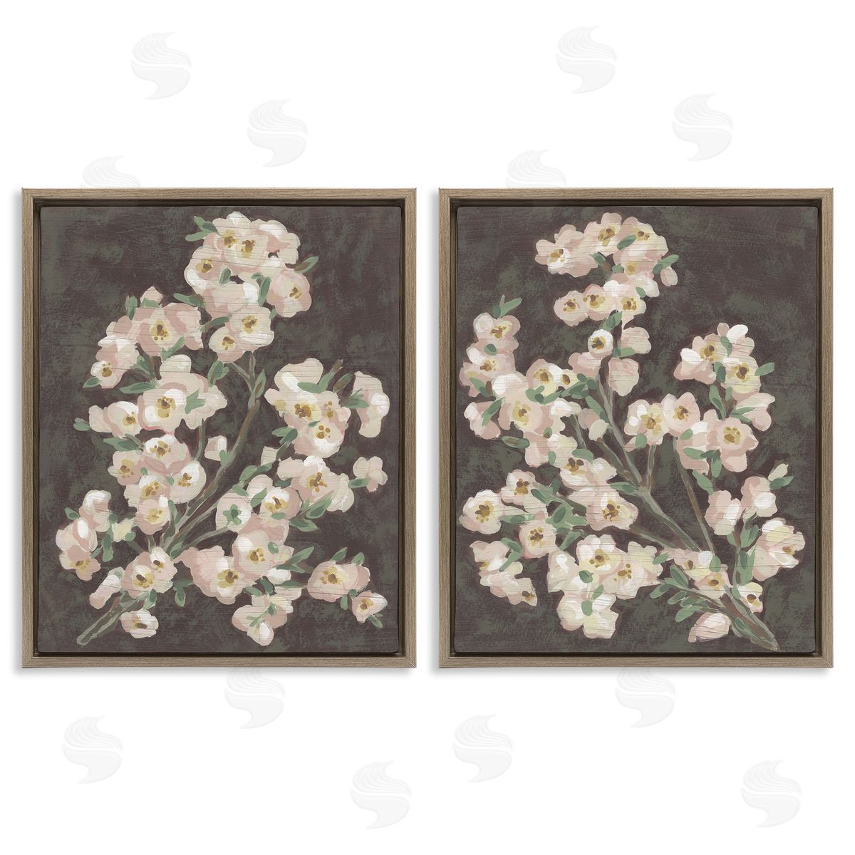 June Erica Vess | Flower Branches on Burgundy