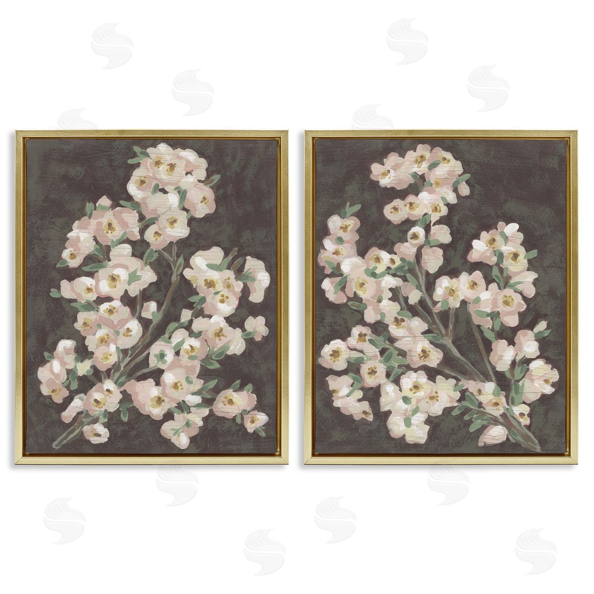 June Erica Vess | Flower Branches on Burgundy