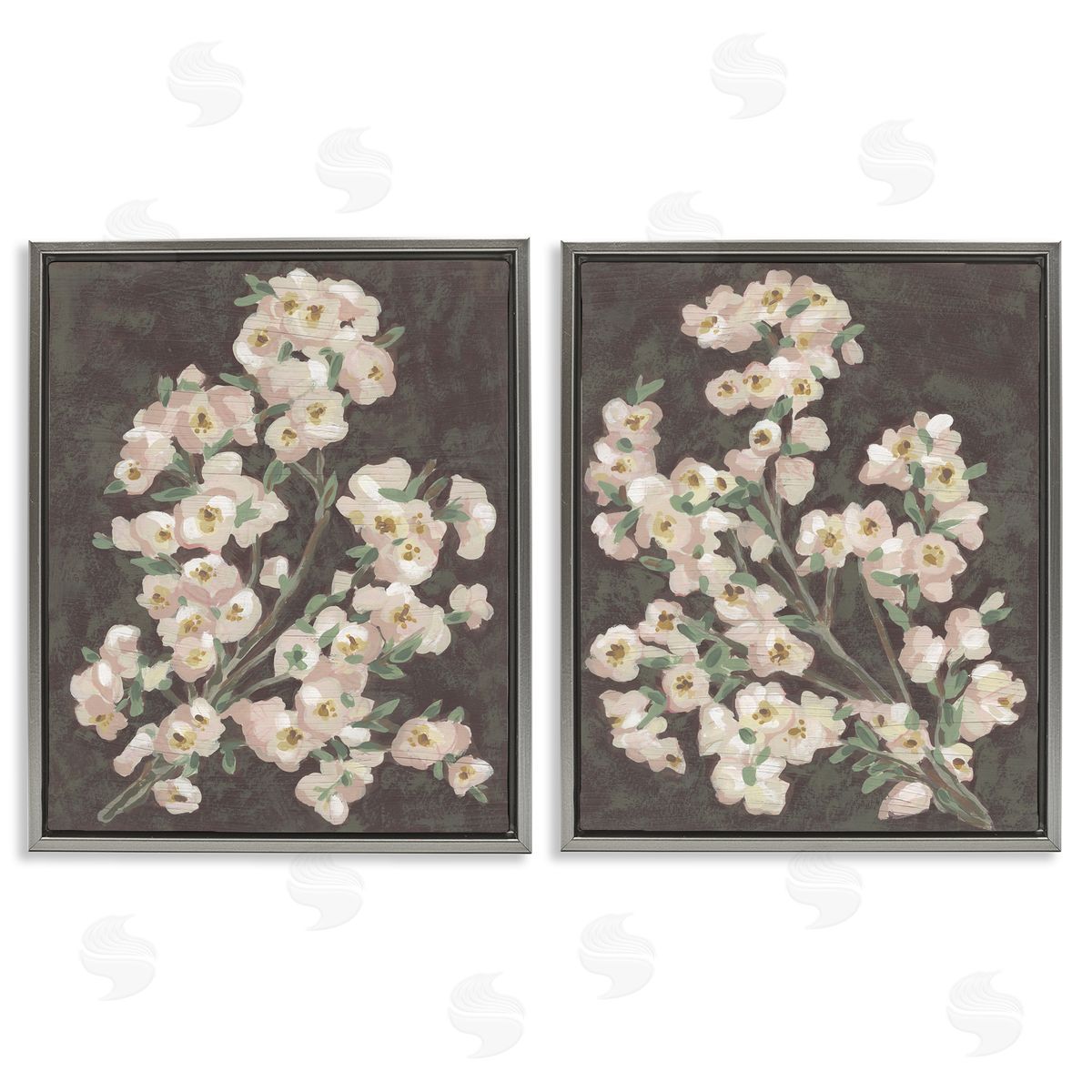 June Erica Vess | Flower Branches on Burgundy