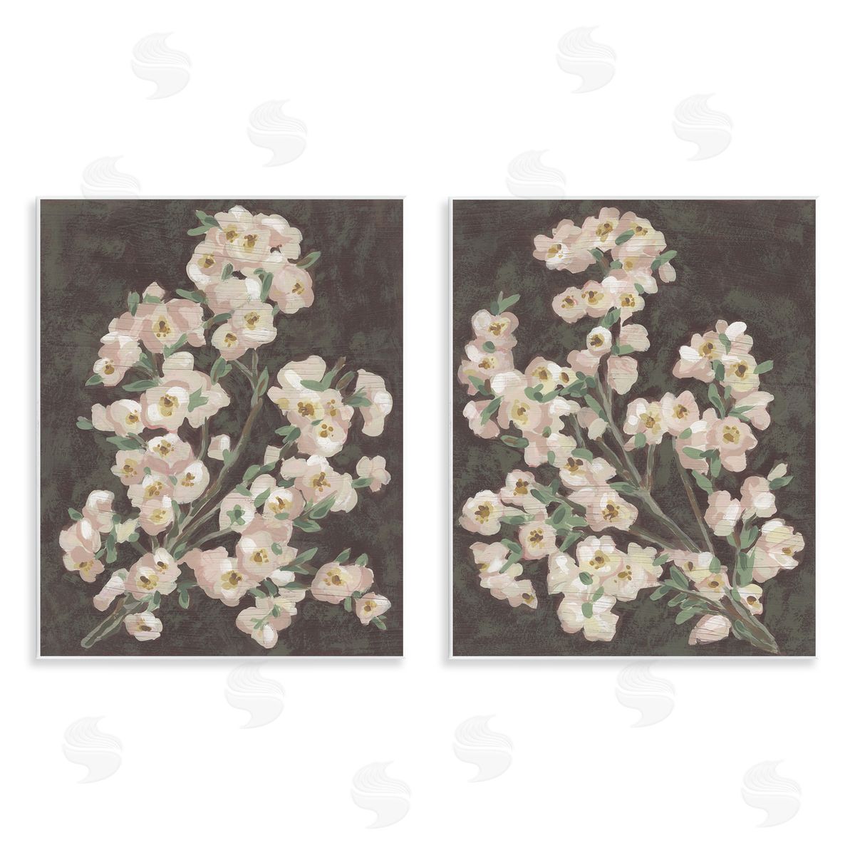 June Erica Vess | Flower Branches on Burgundy