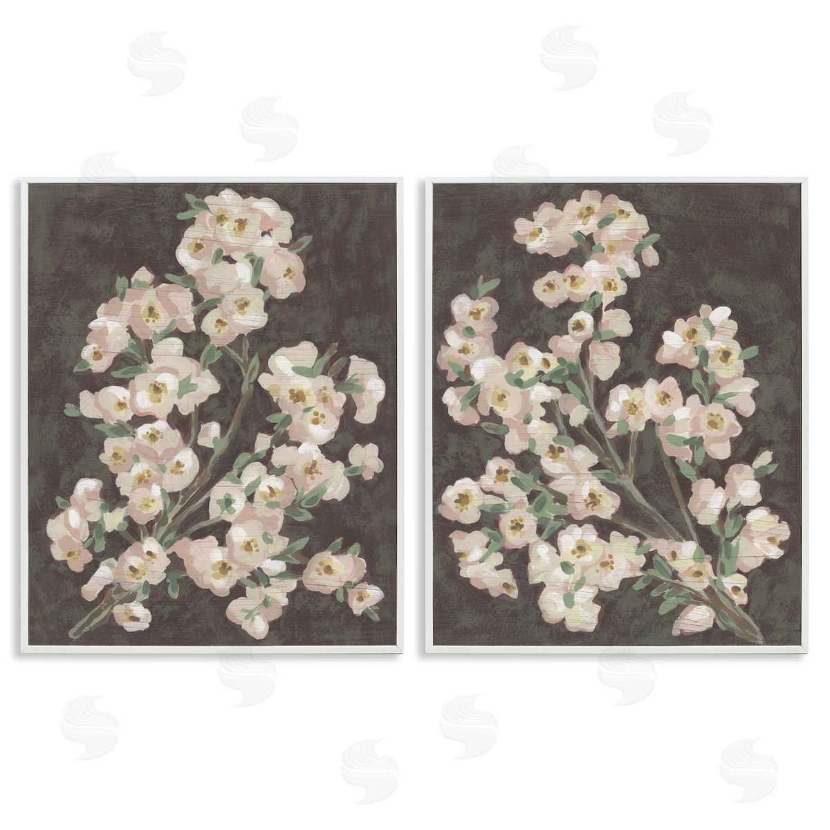 June Erica Vess | Flower Branches on Burgundy