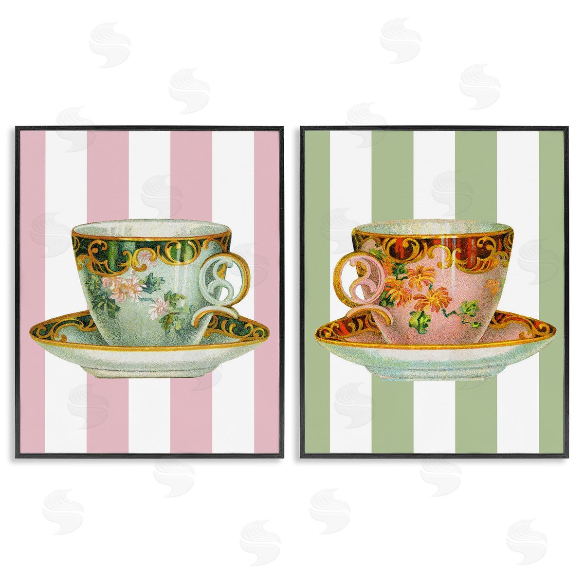 Lil' Rue | Classic Teacups over Stripes