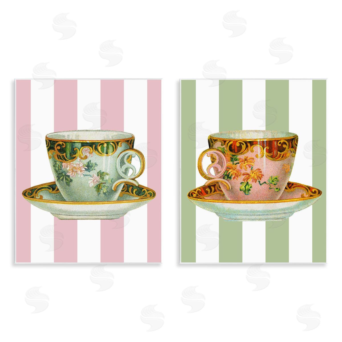 Lil' Rue | Classic Teacups over Stripes
