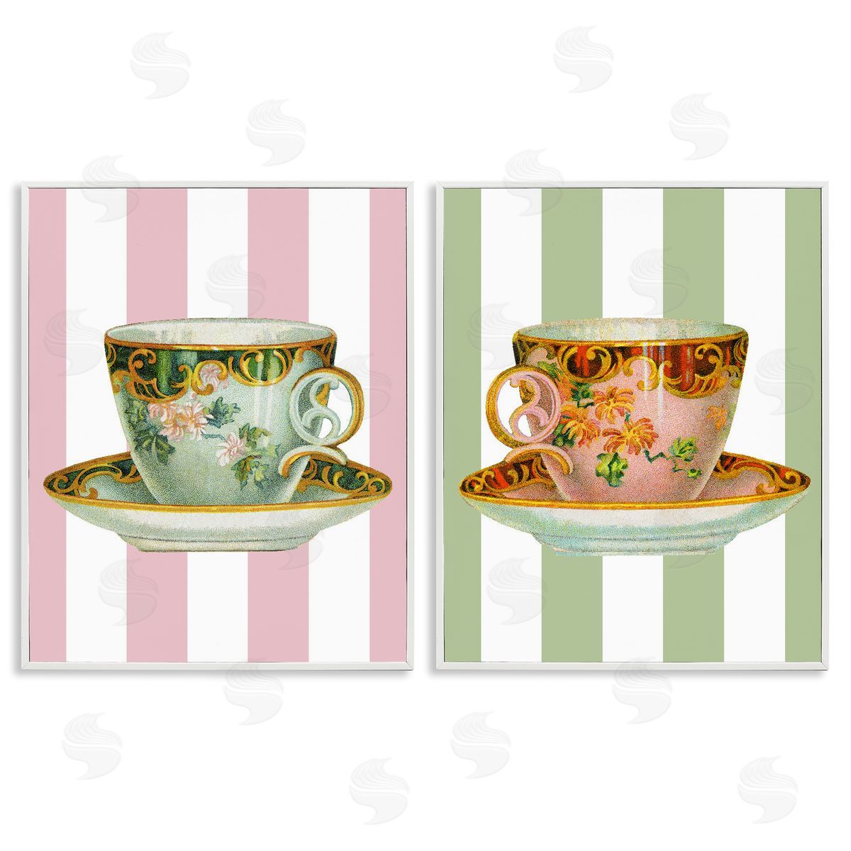 Lil' Rue | Classic Teacups over Stripes