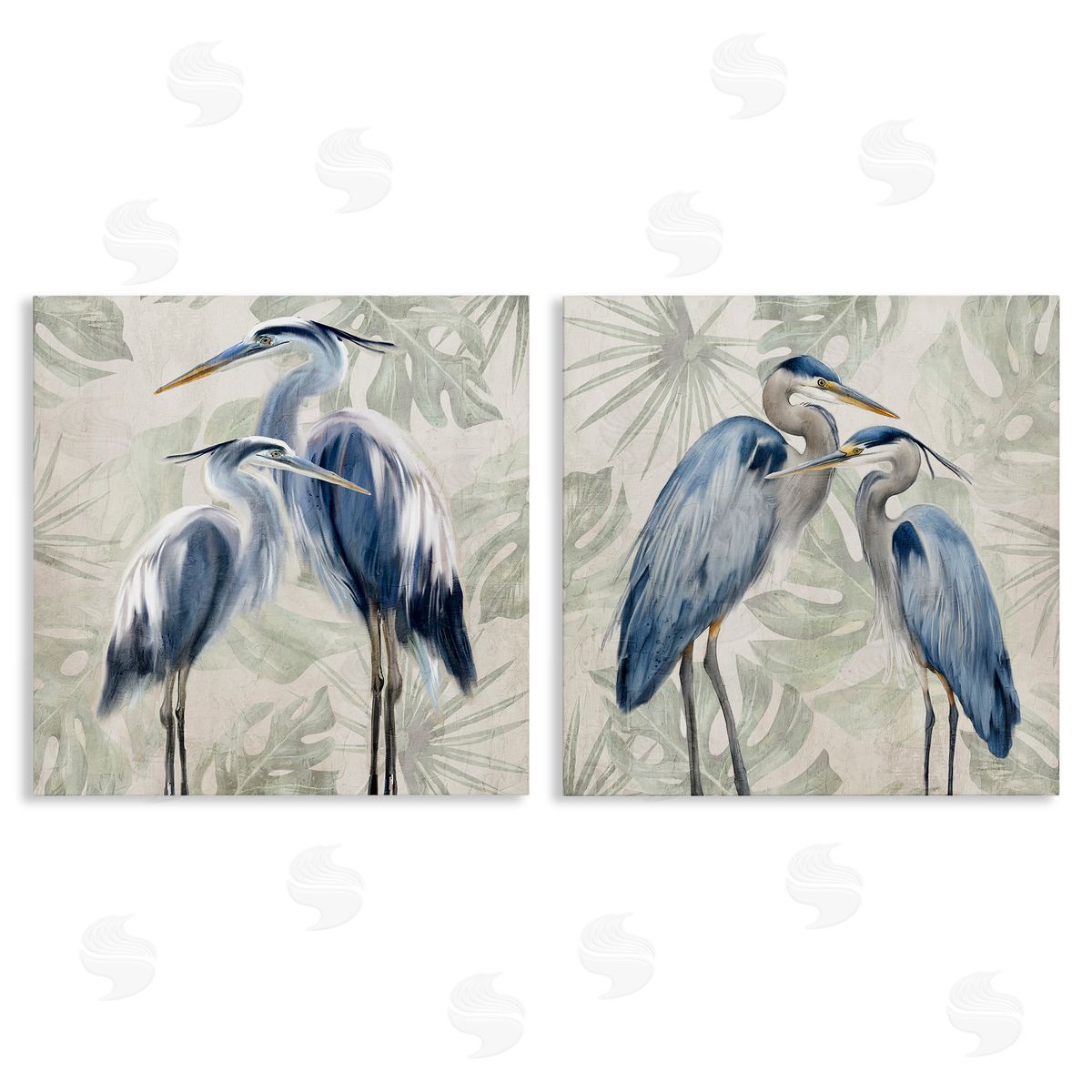 Kim Allen | Blue Heron Palm Pair
