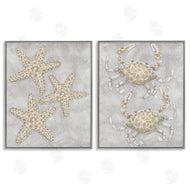 Patti Bishop | Grey Starfish & Crab Drawing