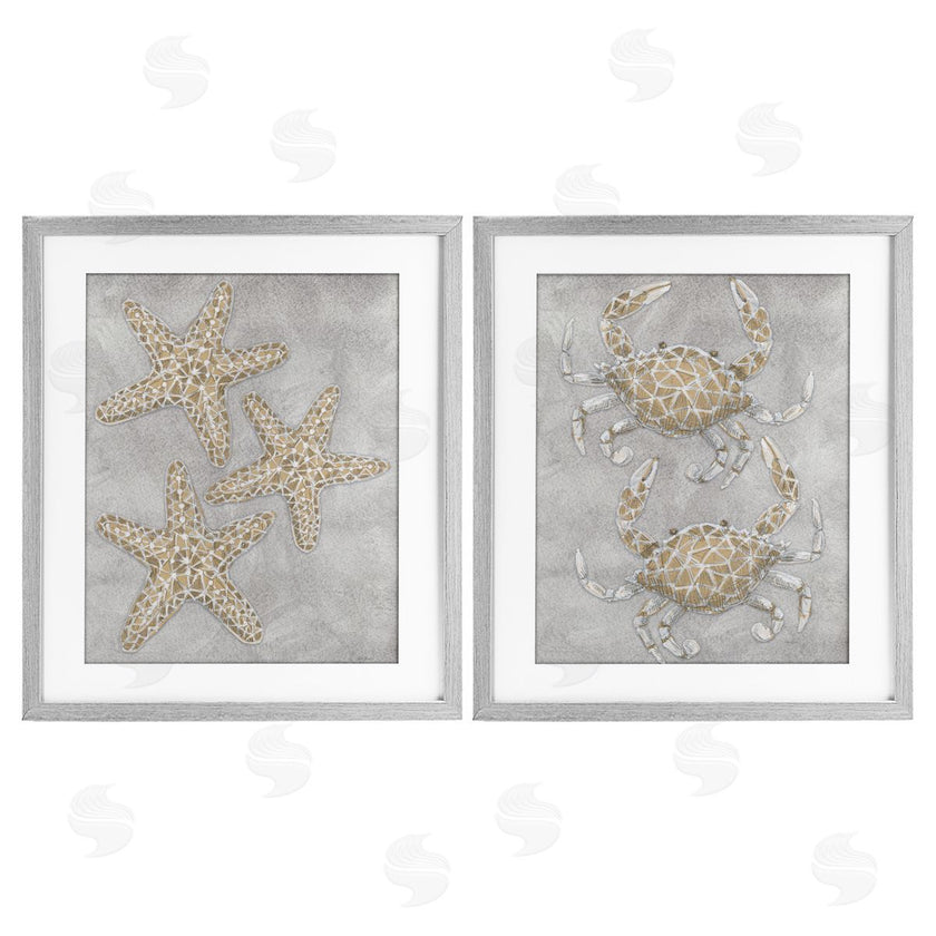 Patti Bishop | Grey Starfish & Crab Drawing