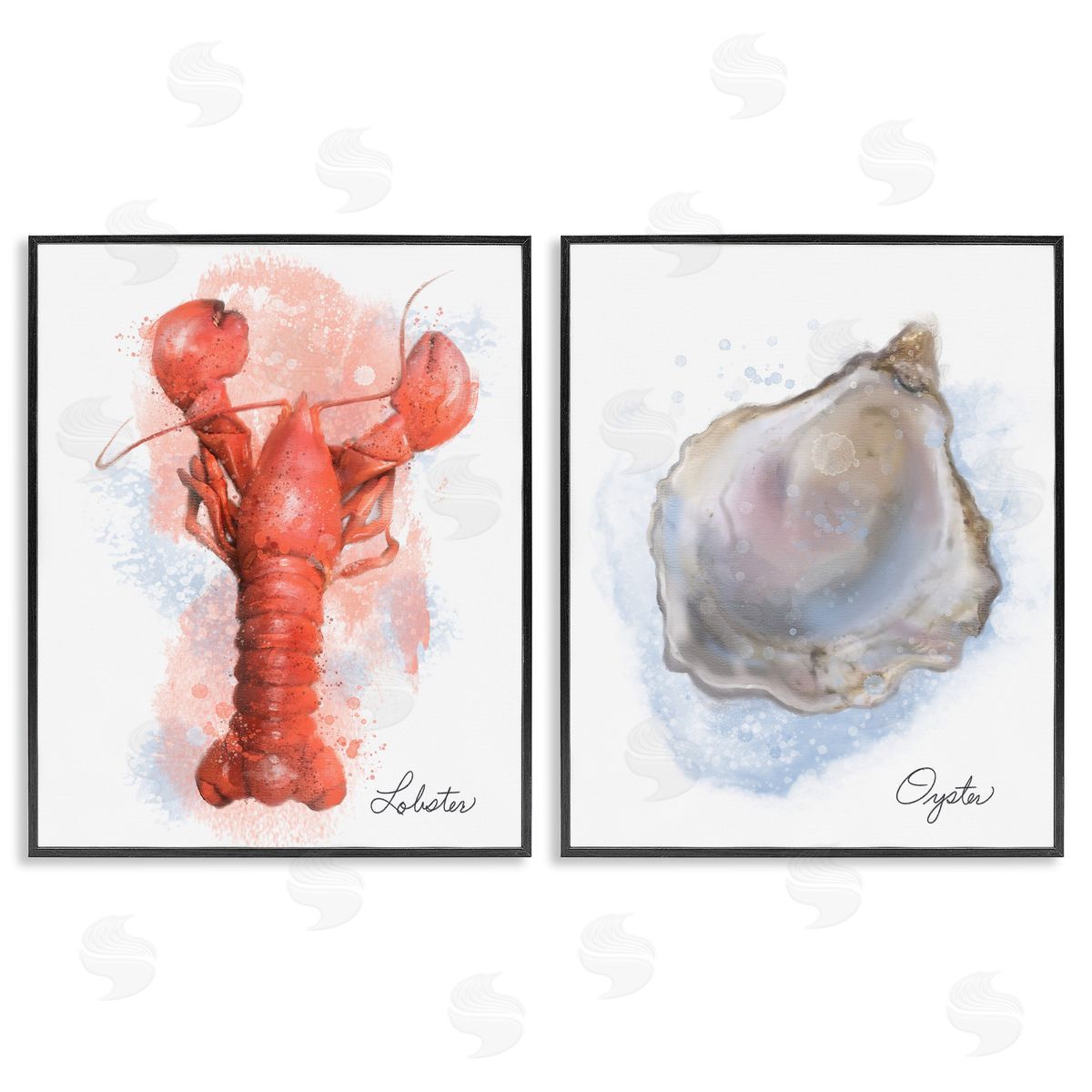 Matthew Piotrowicz Lobster & Oyster Coastal Seafood Canvas Wall Art Print